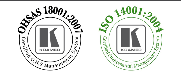 Kramer Awarded ISO−14001:2004 and OHSAS−18001:2007